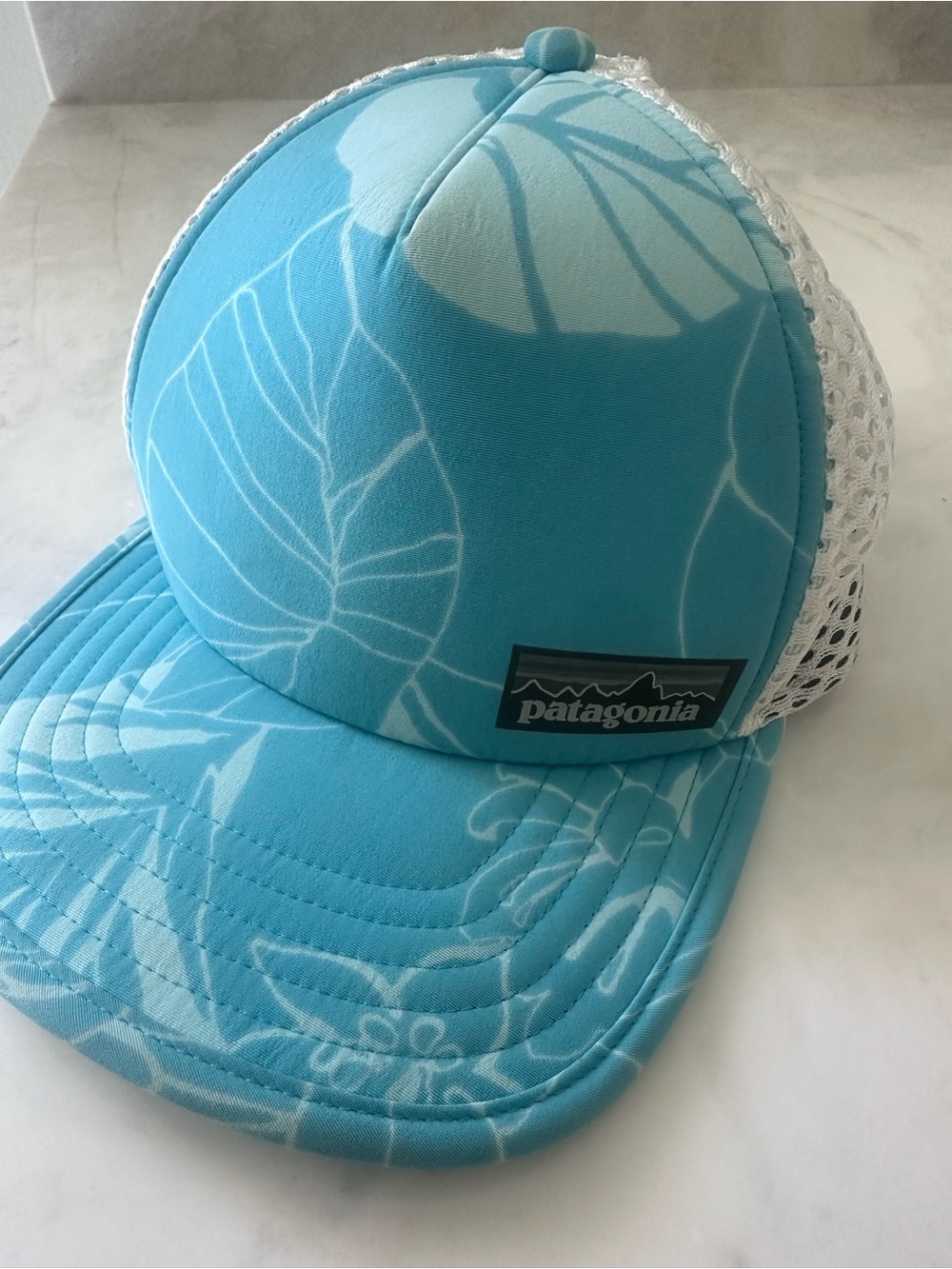 Patagonia Turquoise Floral Mesh Trucker Hat
